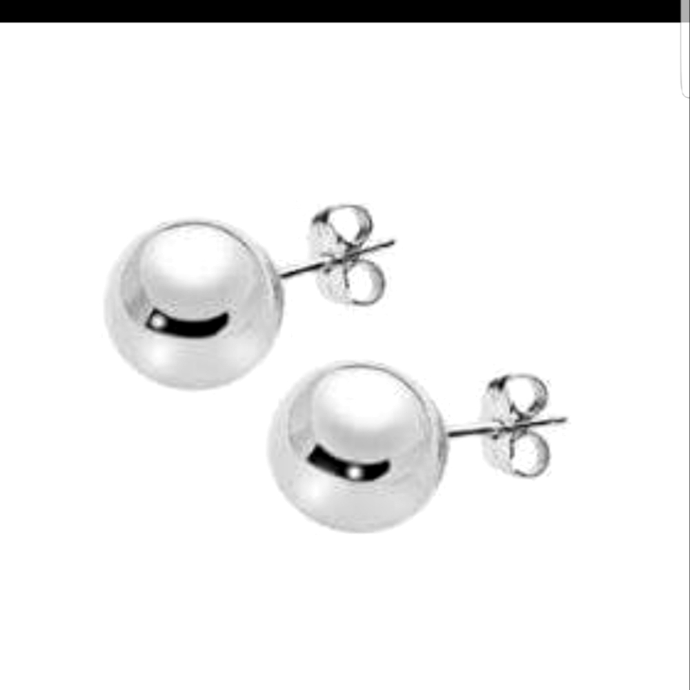 8mm 925 beaded ball earrings